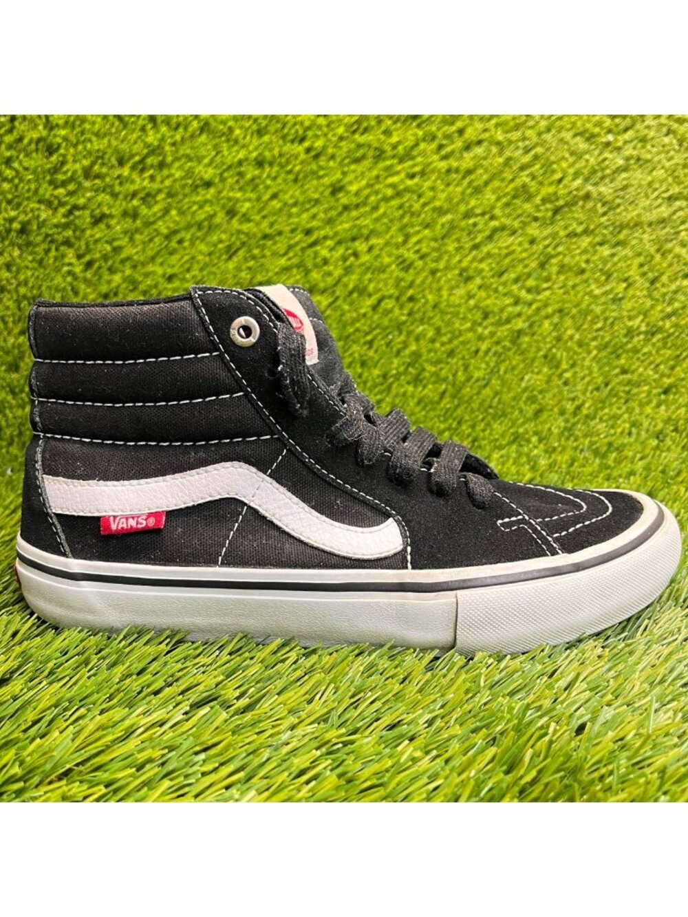Vans Sk8-Hi Pro Mens Size 6 Black White Athletic Walking Skate Shoes Sneakers